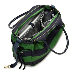 KateSpade Bag ケイトスペード　バッグ 紺/緑のストライプ柄のベビーバッグ、マザーズバッグ　アメリカ限定柄　個人　輸入