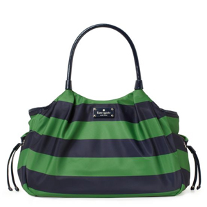 KateSpade Bag ケートスペードバッグ 緑、紺のストライプ　アメリカ　限定　ベビーバッグ、マザーズバッグ　個人　輸入
