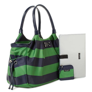 KateSpade Bag ケートスペード　バッグ 緑、紺のストライプ　アメリカ　限定デザイン　ベビーバッグ、マザーズバッグ　個人　輸入